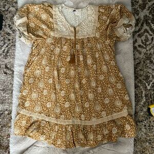 Old Navy Mustard Patterned Dress